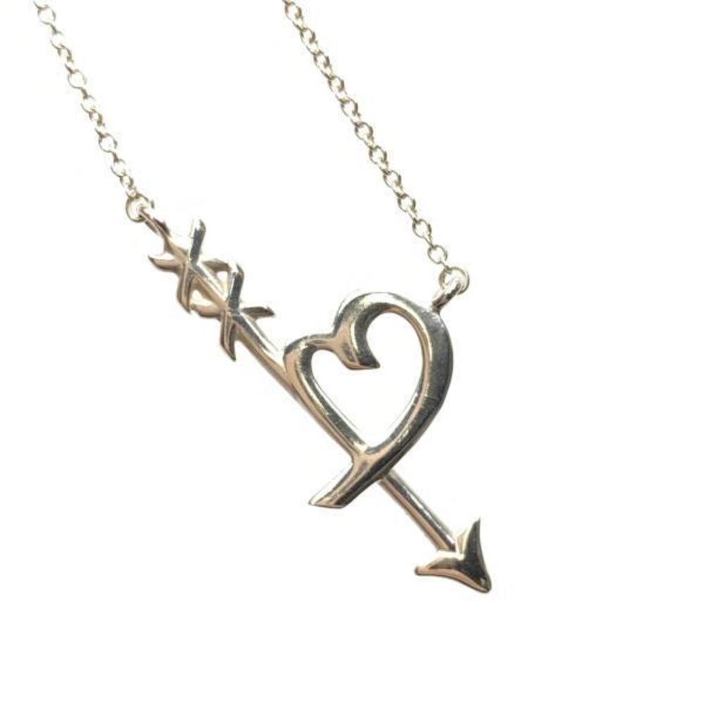 Tiffany Paloma Picasso Graffiti Heart & Arrow Necklace Silver